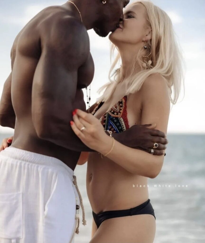 Interracial couple pic with wedding ring