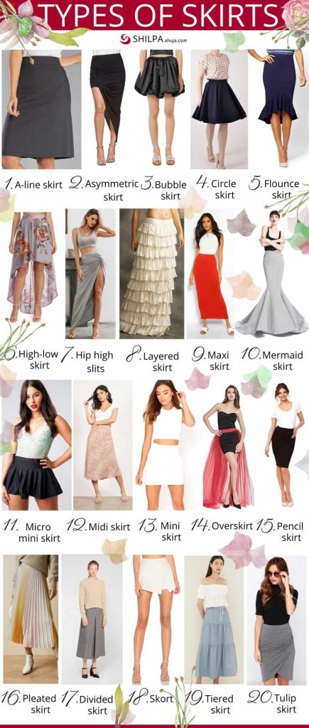 Types of skirts